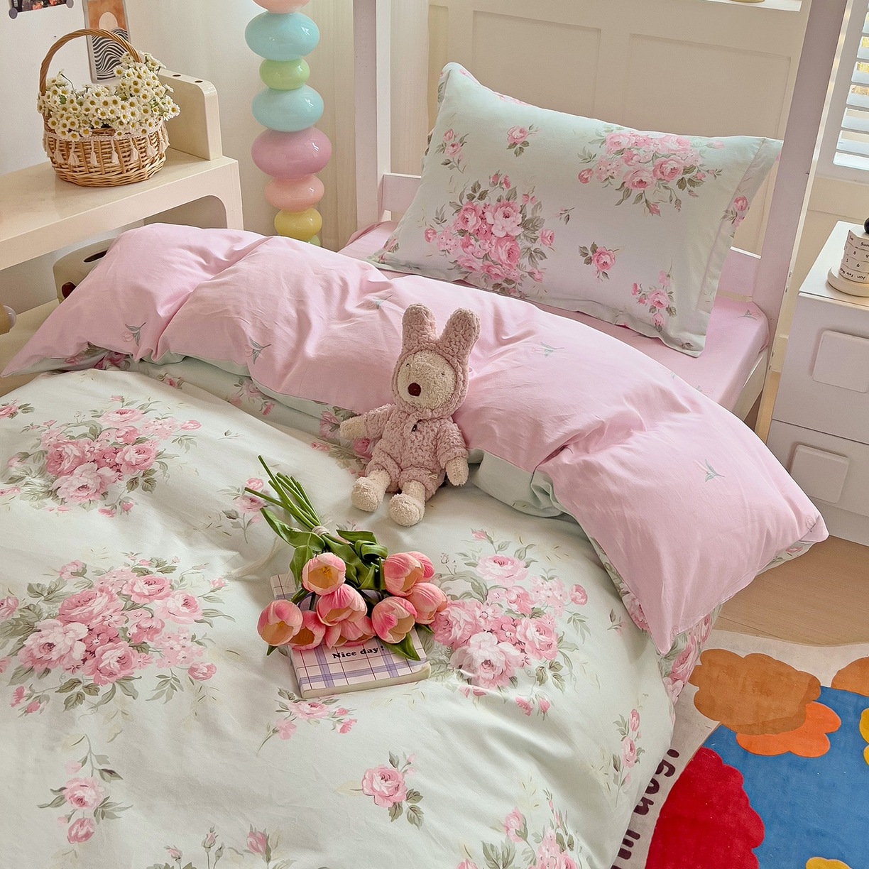 91家纺网 家纺一手货源 找家纺 依庭 2025新款全棉印花学生三件套宿舍三件套全棉三件套纯棉三件套 罗微