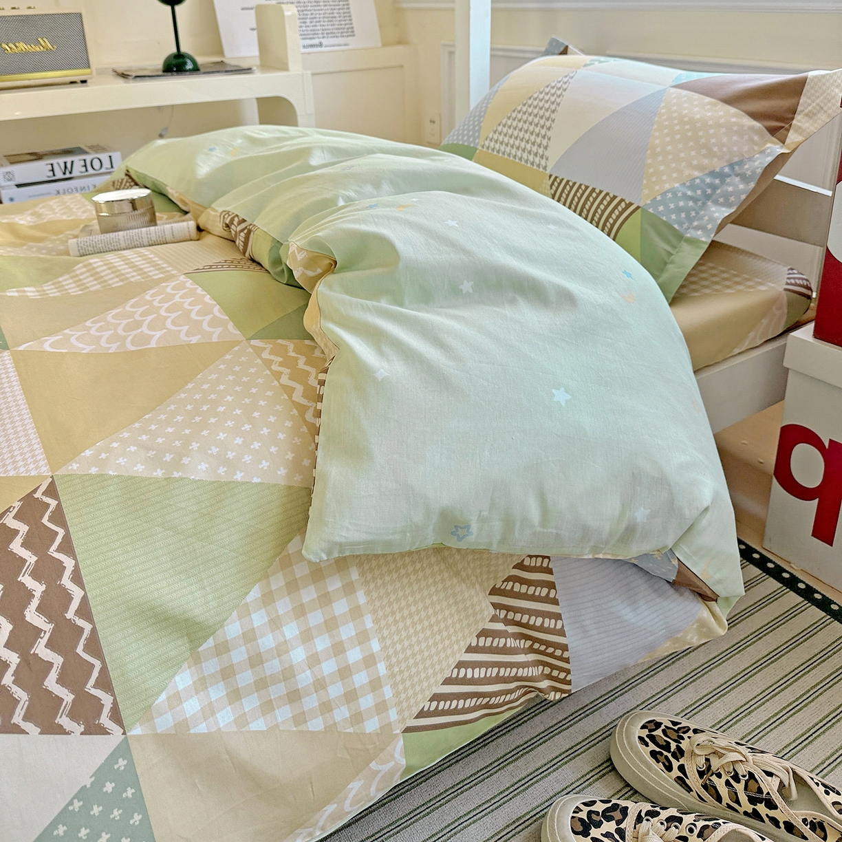 91家纺网 家纺一手货源 找家纺 依庭 2025新款全棉印花学生三件套宿舍三件套全棉三件套纯棉三件套 云峰