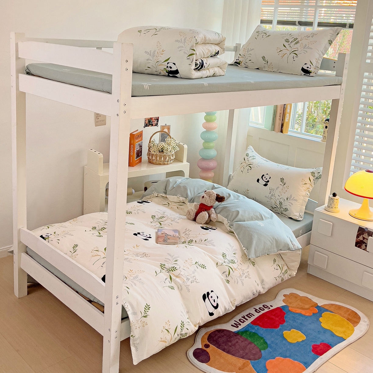 91家纺网 家纺一手货源 找家纺 依庭 2025新款全棉印花学生三件套宿舍三件套全棉三件套纯棉三件套 熊猫仔仔