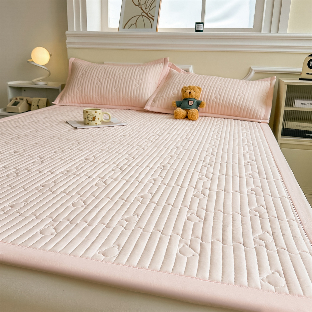 91家纺网 家纺一手货源 找家纺 （总）雯豆家纺 2025新款加厚夹棉床褥子防滑床垫床护垫纯色素色绗缝垫子