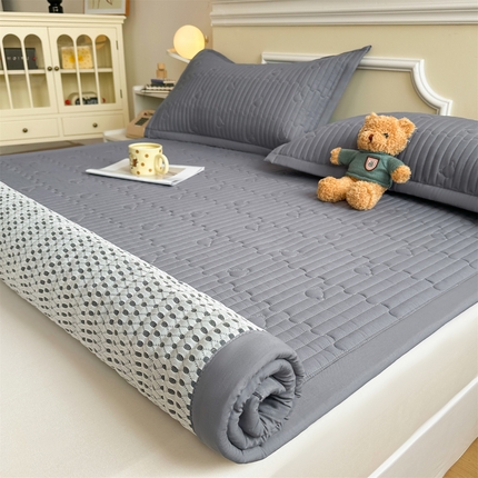 91家纺网 家纺一手货源 找家纺 （总）雯豆家纺 2025新款加厚夹棉床褥子防滑床垫床护垫纯色素色绗缝垫子