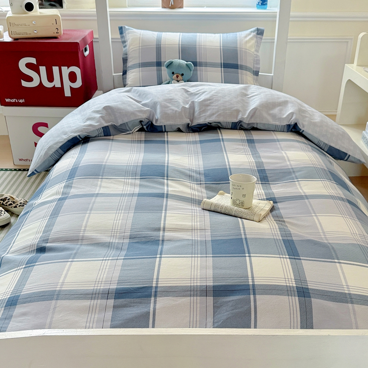 91家纺网 家纺一手货源 找家纺 依庭 2025新款全棉印花学生三件套宿舍三件套全棉三件套纯棉三件套 悬浮晶阵