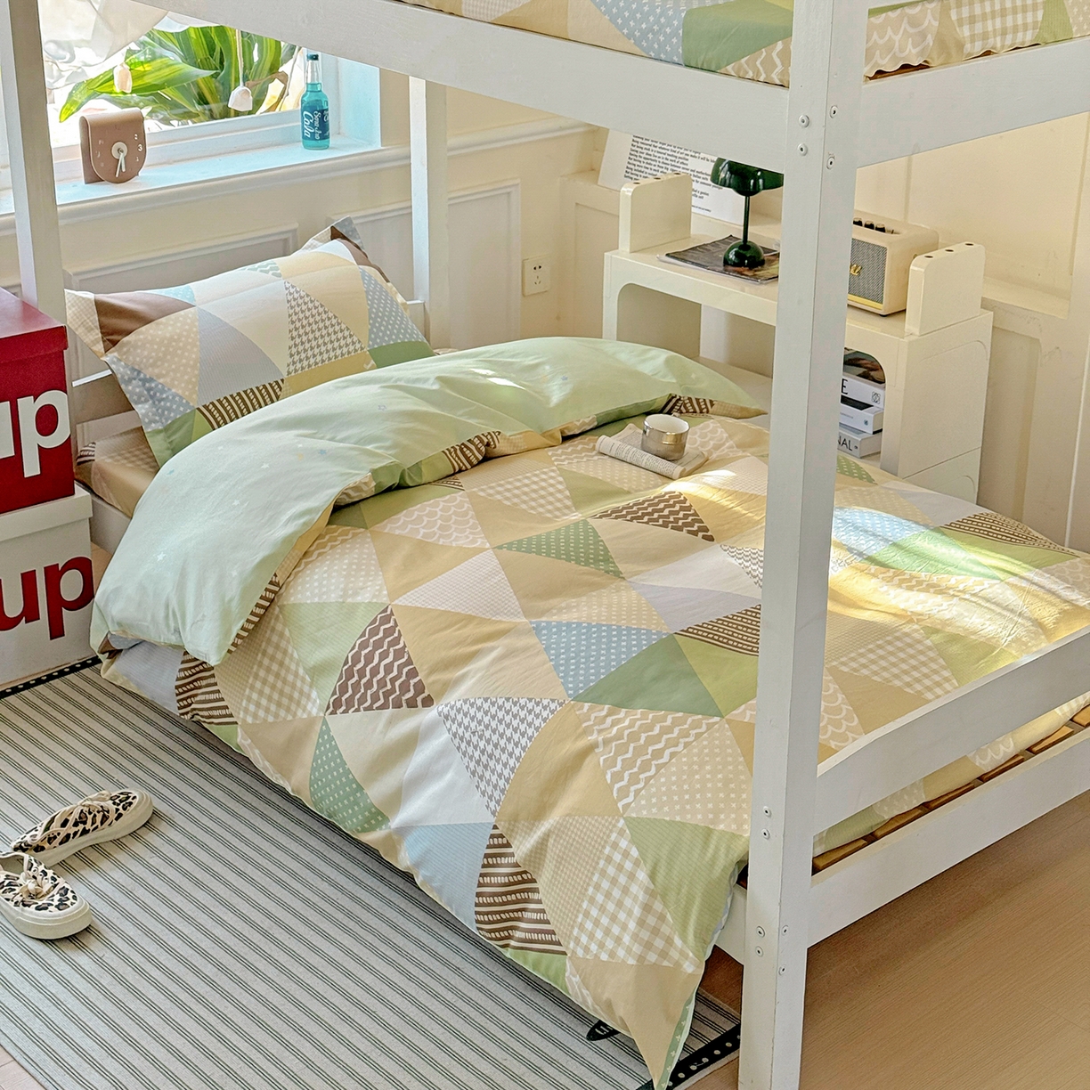 91家纺网 家纺一手货源 找家纺 依庭 2025新款全棉印花学生三件套宿舍三件套全棉三件套纯棉三件套 云峰