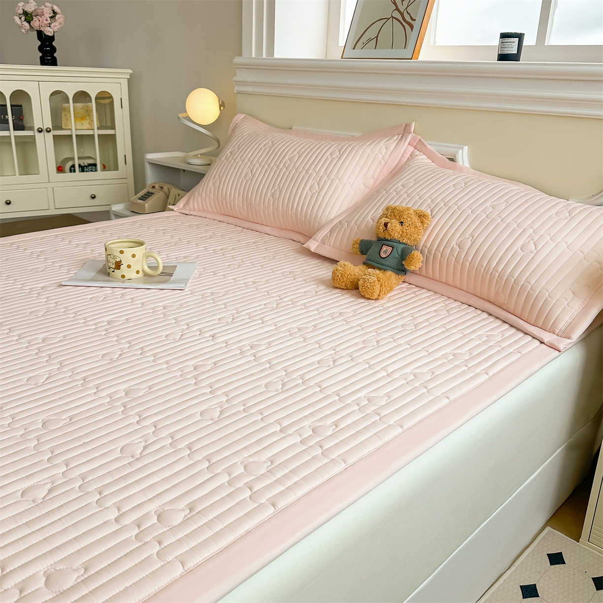 91家纺网 家纺一手货源 找家纺 （总）雯豆家纺 2025新款加厚夹棉床褥子防滑床垫床护垫纯色素色绗缝垫子