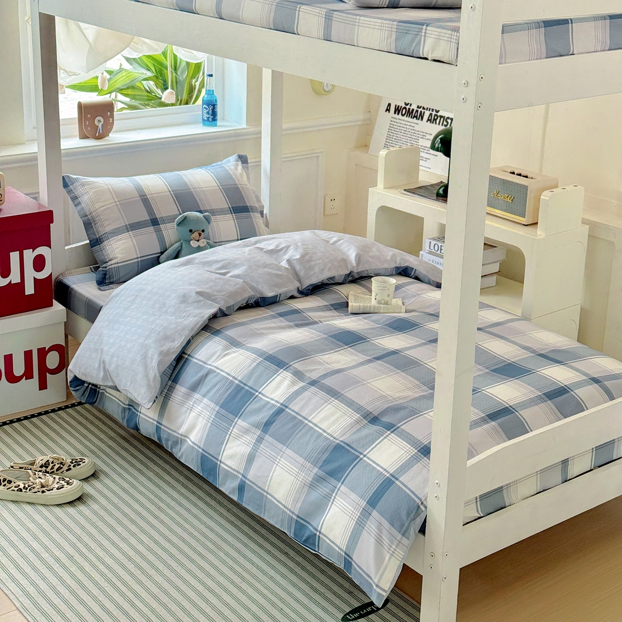 91家纺网 家纺一手货源 找家纺 依庭 2025新款全棉印花学生三件套宿舍三件套全棉三件套纯棉三件套 悬浮晶阵