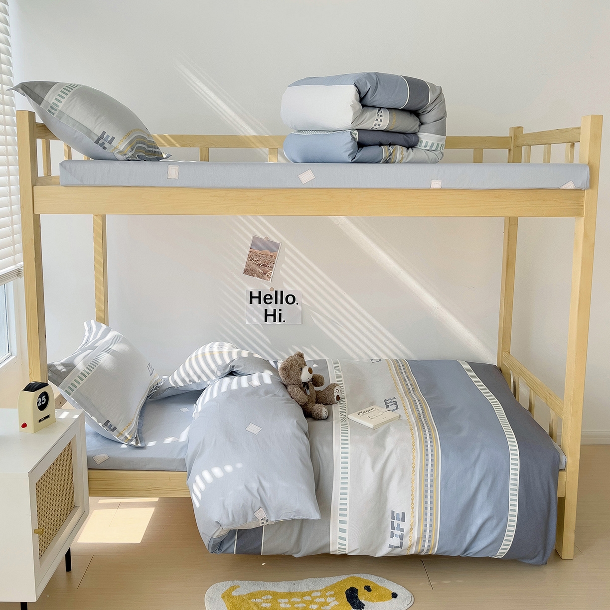 91家纺网 家纺一手货源 找家纺 依庭 2025新款全棉印花学生三件套宿舍三件套全棉三件套纯棉三件套 慕尼