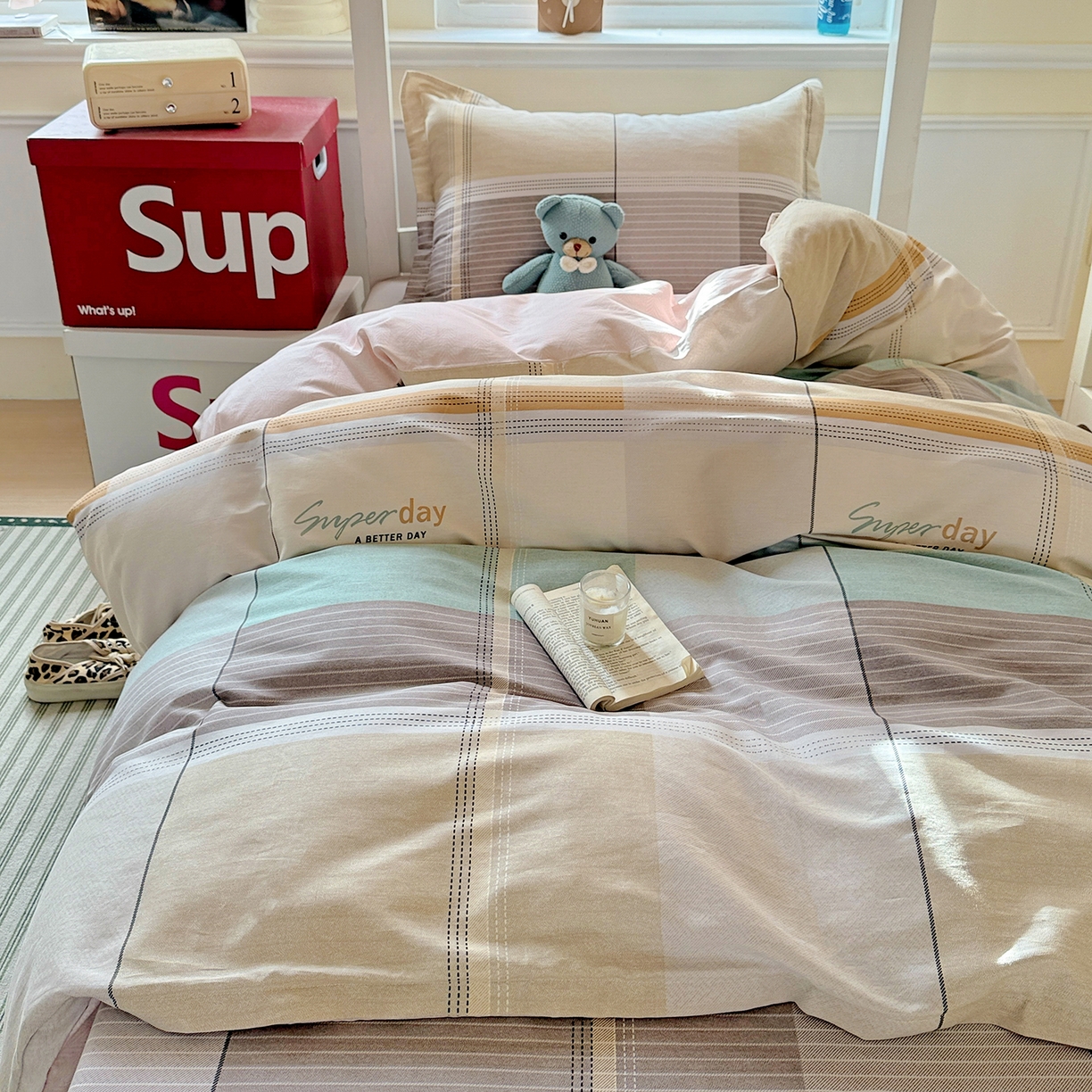 91家纺网 家纺一手货源 找家纺 依庭 2025新款全棉印花学生三件套宿舍三件套全棉三件套纯棉三件套 阳光沙漠