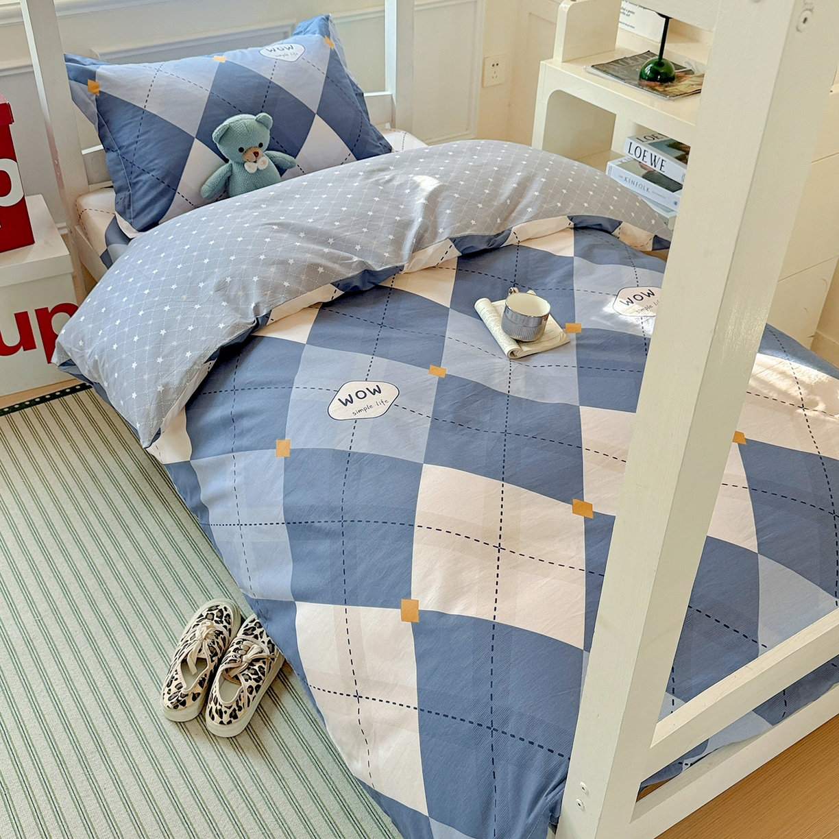 91家纺网 家纺一手货源 找家纺 依庭 2025新款全棉印花学生三件套宿舍三件套全棉三件套纯棉三件套 意林