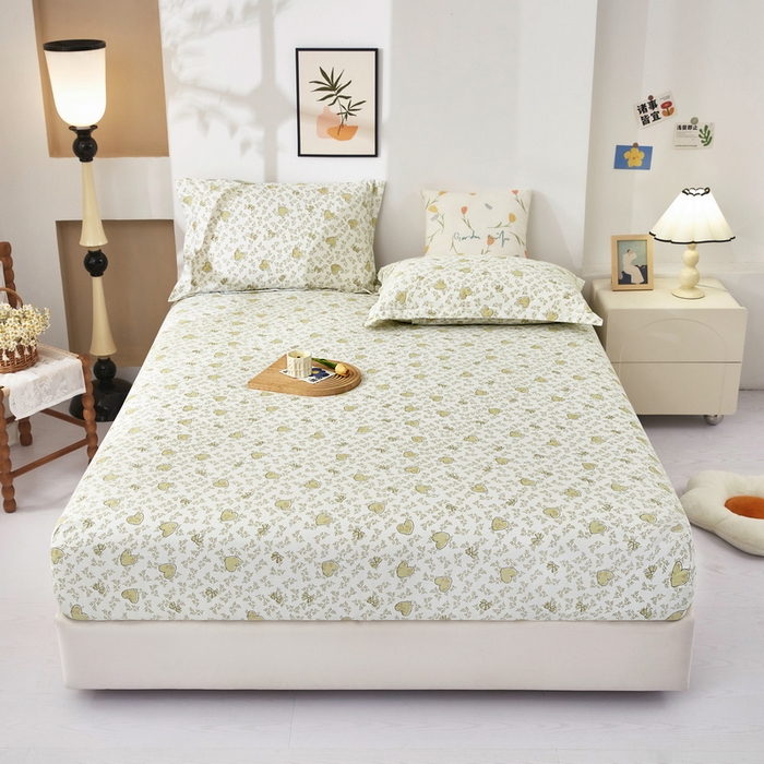 91家纺网 家纺一手货源 找家纺 （总）云玲时尚 2025春夏新款针织棉双层纱单床笠床笠单件