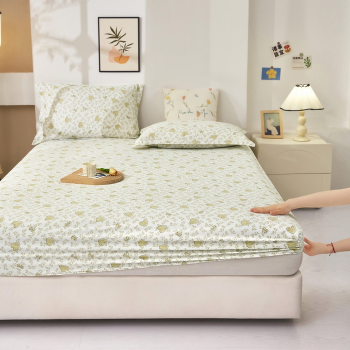 91家纺网 家纺一手货源 找家纺 （总）云玲时尚 2025春夏新款针织棉双层纱单床笠床笠单件