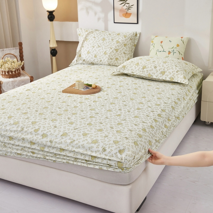 91家纺网 家纺一手货源 找家纺 （总）云玲时尚 2025春夏新款针织棉双层纱单床笠床笠单件