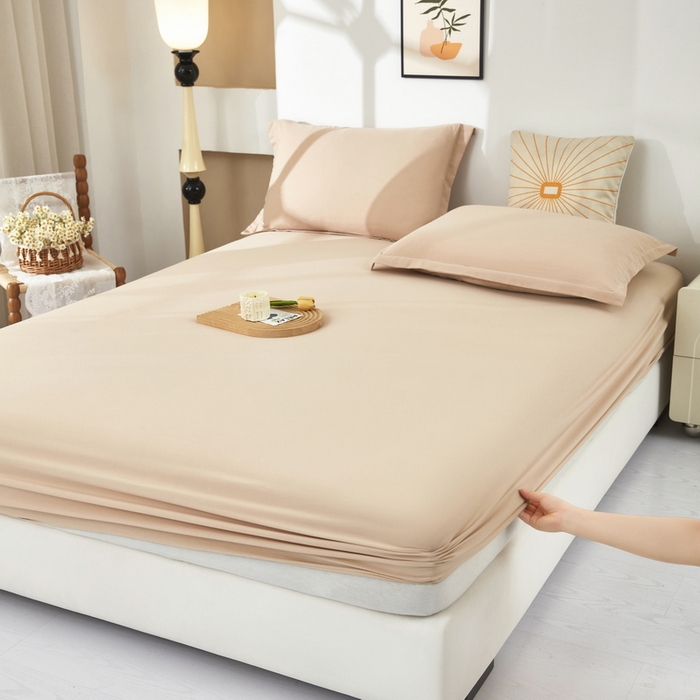 91家纺网 家纺一手货源 找家纺 （总）云玲时尚 2025春夏新款针织棉双层纱单床笠床笠单件