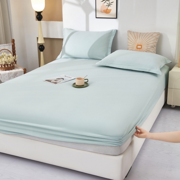 91家纺网 家纺一手货源 找家纺 （总）云玲时尚 2025春夏新款针织棉双层纱单床笠床笠单件