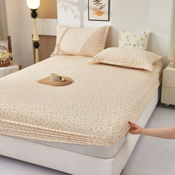 91家纺网 家纺一手货源 找家纺 （总）云玲时尚 2025春夏新款针织棉双层纱单床笠床笠单件