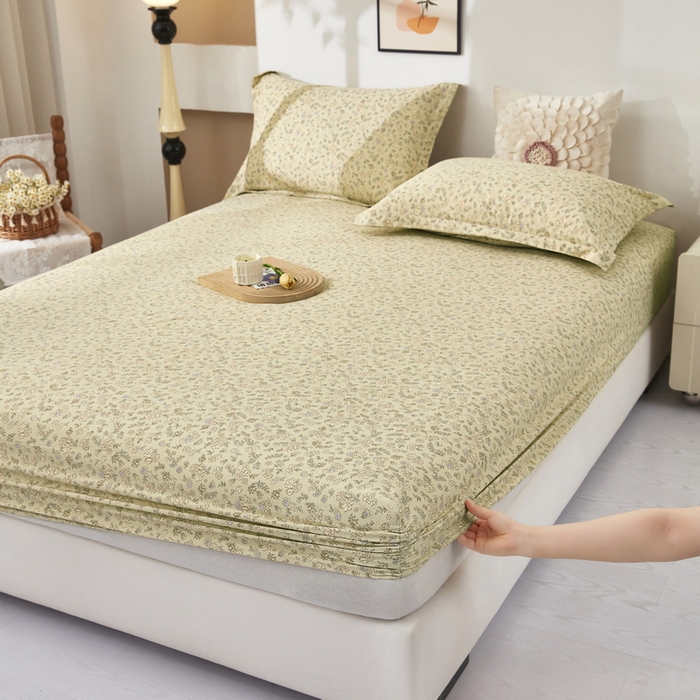 91家纺网 家纺一手货源 找家纺 （总）云玲时尚 2025春夏新款针织棉双层纱单床笠床笠单件