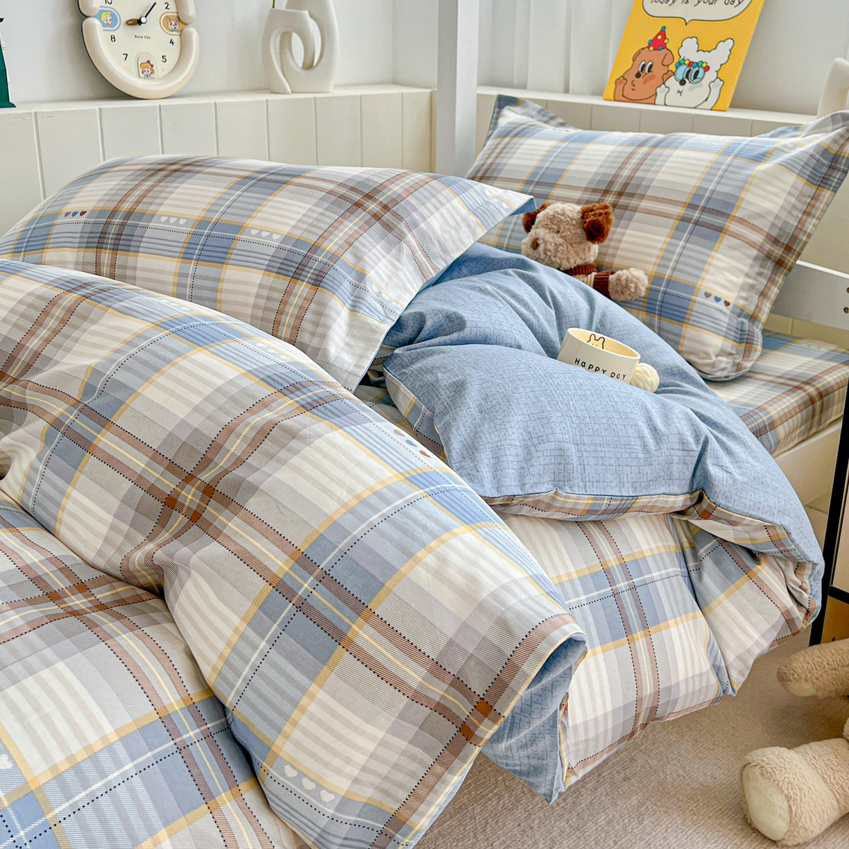 91家纺网 家纺一手货源 找家纺 （总）春雨家居 2025新款学生季全棉三件套（预留缩水）