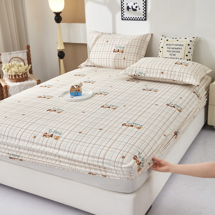 91家纺网 家纺一手货源 找家纺 （总）云玲时尚 2025春夏新款针织棉双层纱单床笠床笠单件