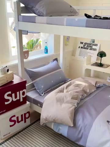 91家纺网 家纺一手货源 找家纺 （总）依庭 2025新款全棉印花学生三件套宿舍三件套全棉三件套纯棉三件套