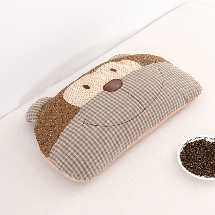 亦帆枕芯 2025新款全荞麦壳全棉枕头大嘴猴枕头枕芯加枕套 大嘴猴-灰色格子 35x58cm/只 苦荞款