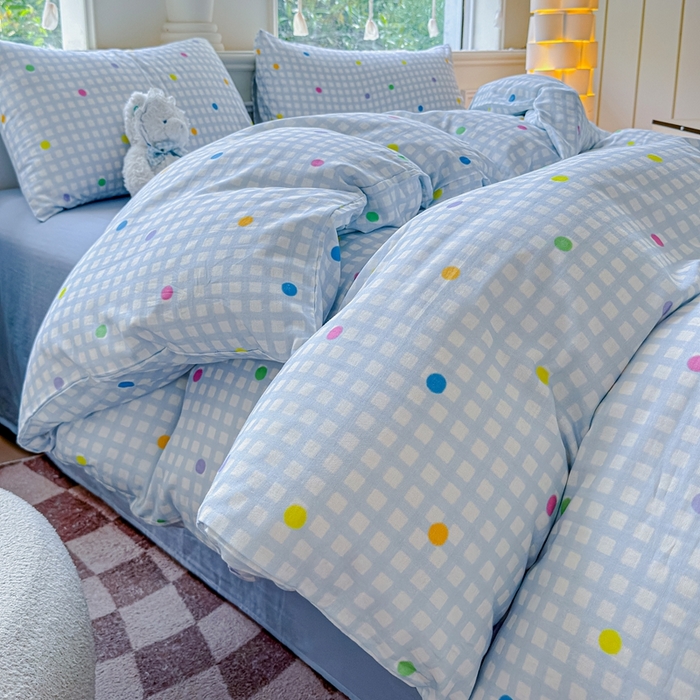 91家纺网 家纺一手货源 找家纺 （总）感遇家纺2025新款全棉双层纱纤柔四件套