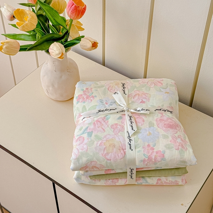 91家纺网 家纺一手货源 找家纺 （总）感遇家纺2025新款全棉双层纱纤柔四件套