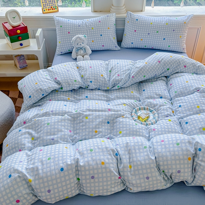 91家纺网 家纺一手货源 找家纺 感遇家纺2025新款全棉双层纱纤柔四件套 小美好