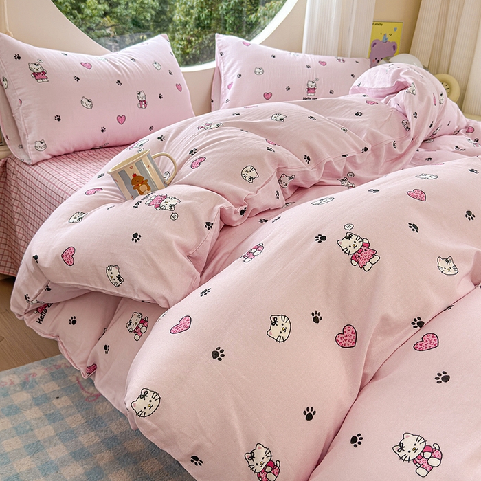 91家纺网 家纺一手货源 找家纺 （总）感遇家纺 2025新款全棉纯棉千柔双层纱四件套