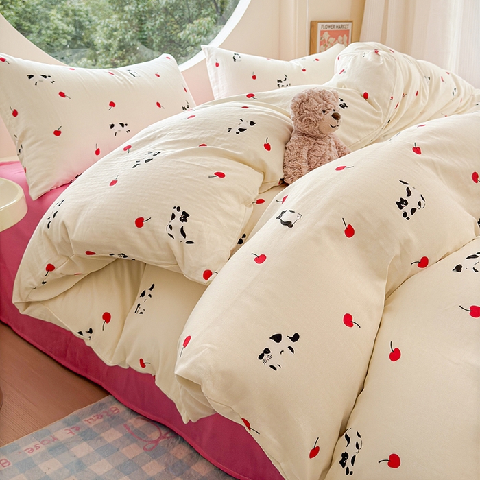 91家纺网 家纺一手货源 找家纺 （总）感遇家纺 2025新款全棉纯棉千柔双层纱四件套