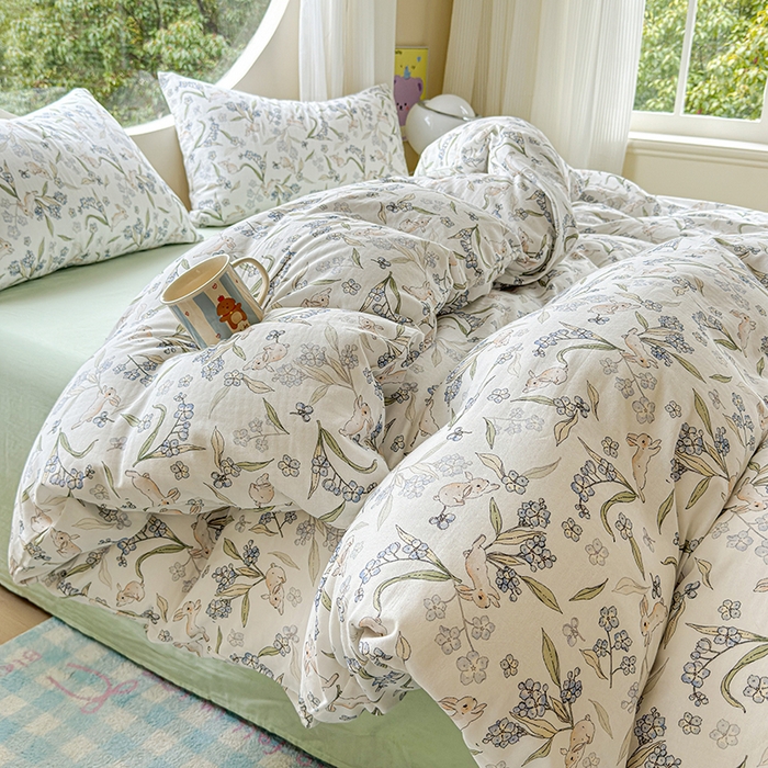 91家纺网 家纺一手货源 找家纺 （总）感遇家纺 2025新款全棉纯棉千柔双层纱四件套