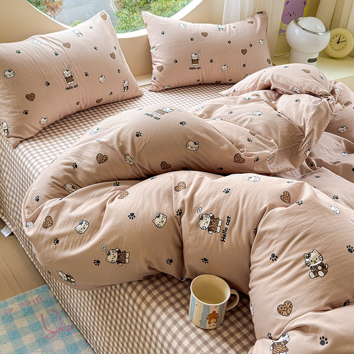 91家纺网 家纺一手货源 找家纺 （总）感遇家纺 2025新款全棉纯棉千柔双层纱四件套