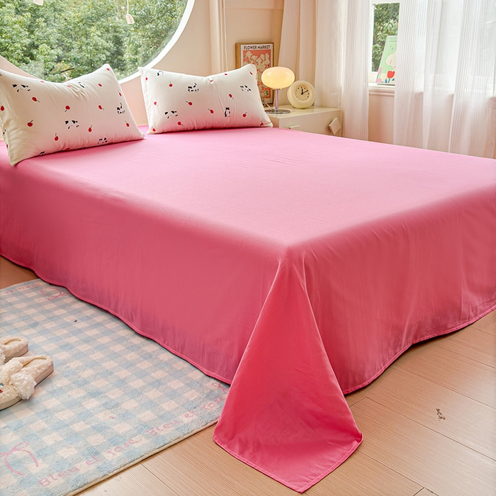 91家纺网 家纺一手货源 找家纺 感遇家纺 2025新款全棉纯棉千柔双层纱四件套 牛奶猫