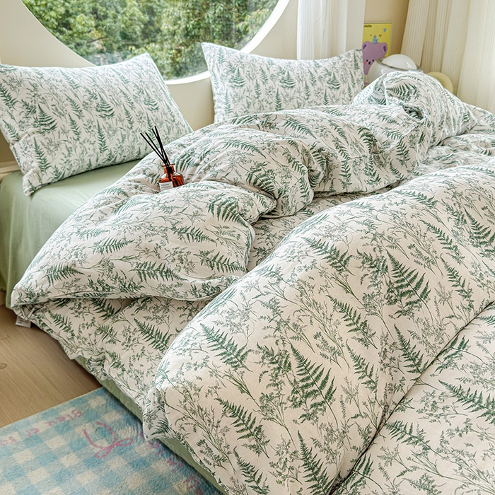 91家纺网 家纺一手货源 找家纺 （总）感遇家纺 2025新款全棉纯棉千柔双层纱四件套