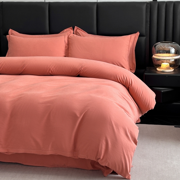 91家纺网 家纺一手货源 找家纺 优梦莱 2025春夏新款100%抗菌防螨四件套 海滩红