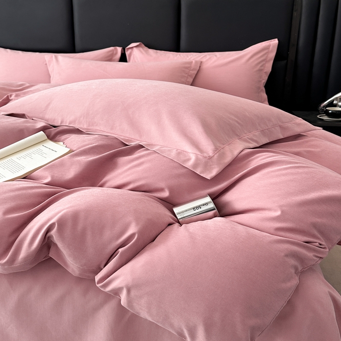 91家纺网 家纺一手货源 找家纺 优梦莱 2025春夏新款100%抗菌防螨四件套 草莓冰粉