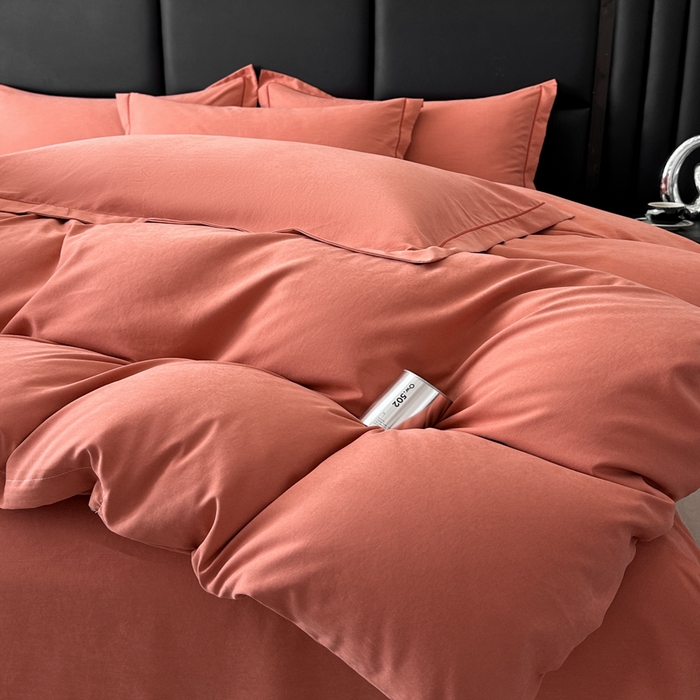 91家纺网 家纺一手货源 找家纺 优梦莱 2025春夏新款100%抗菌防螨四件套 海滩红