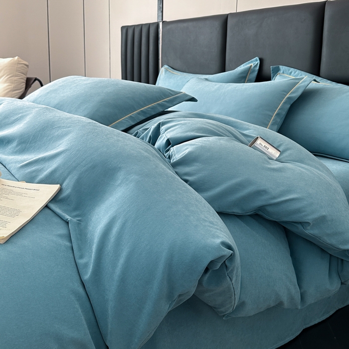 优梦莱 2025春夏新款100%抗菌防螨四件套 维多利亚蓝