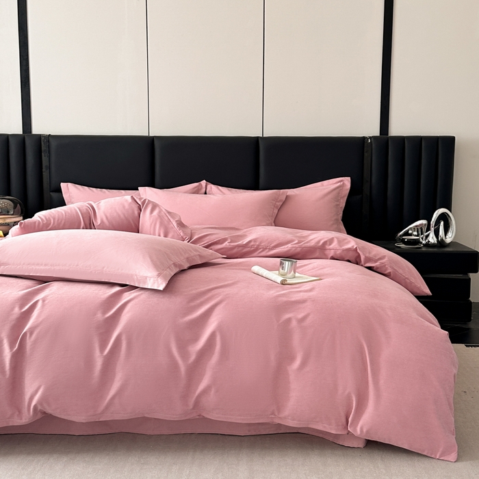 91家纺网 家纺一手货源 找家纺 优梦莱 2025春夏新款100%抗菌防螨四件套 草莓冰粉