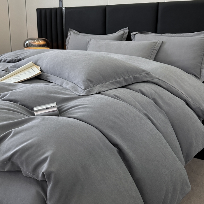 91家纺网 家纺一手货源 找家纺 优梦莱 2025春夏新款100%抗菌防螨四件套 魅影灰