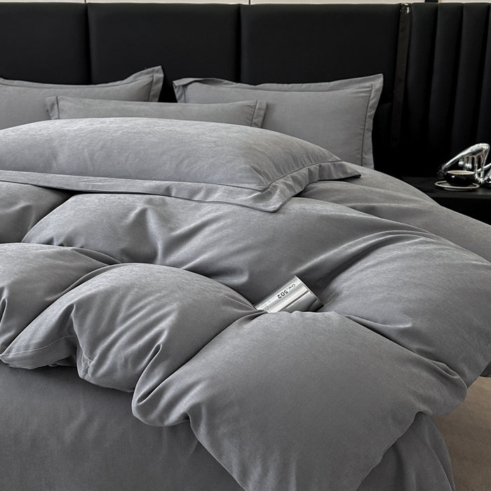 91家纺网 家纺一手货源 找家纺 优梦莱 2025春夏新款100%抗菌防螨四件套 魅影灰