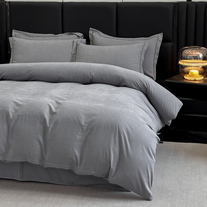 91家纺网 家纺一手货源 找家纺 优梦莱 2025春夏新款100%抗菌防螨四件套 魅影灰