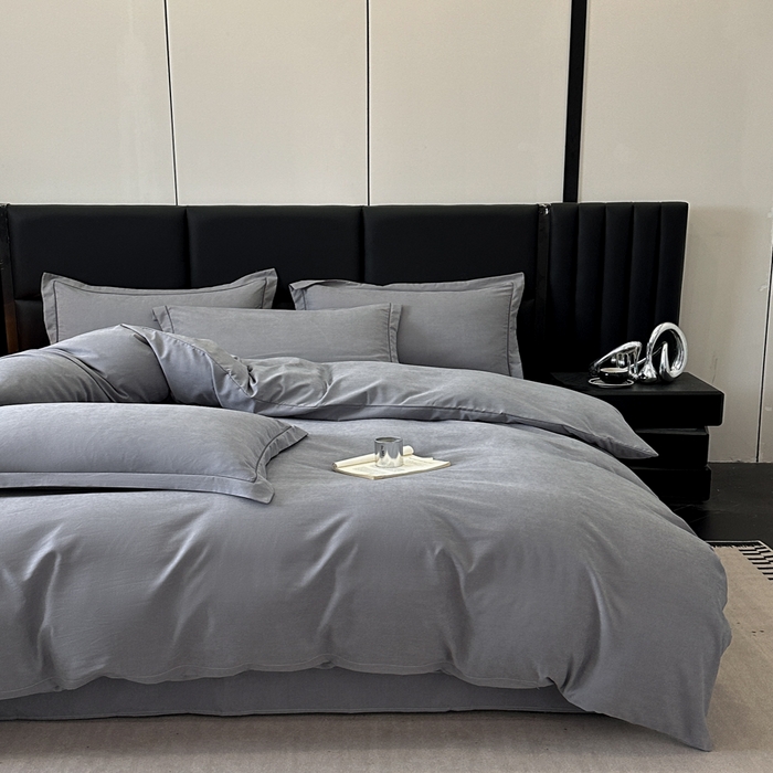 91家纺网 家纺一手货源 找家纺 优梦莱 2025春夏新款100%抗菌防螨四件套 魅影灰