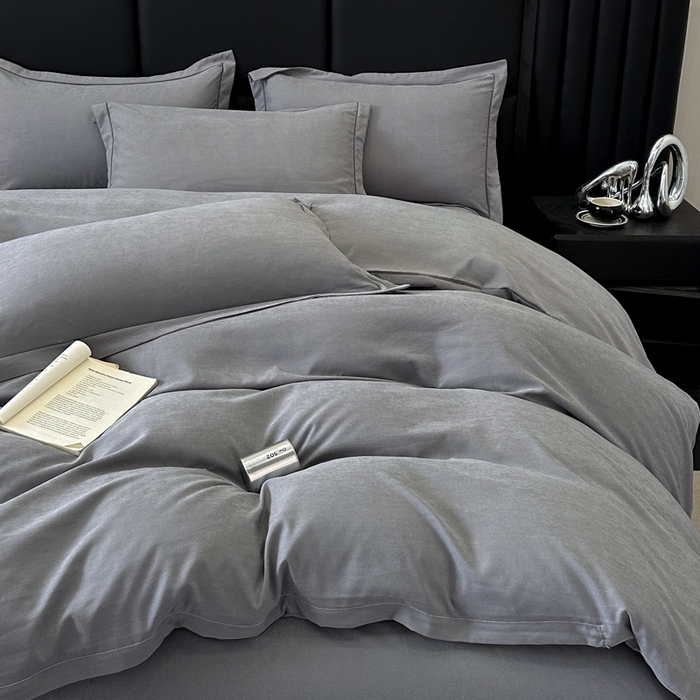 91家纺网 家纺一手货源 找家纺 优梦莱 2025春夏新款100%抗菌防螨四件套 魅影灰