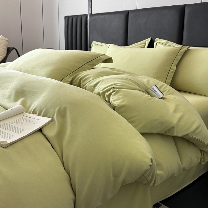 优梦莱 2025春夏新款100%抗菌防螨四件套 奶油黄