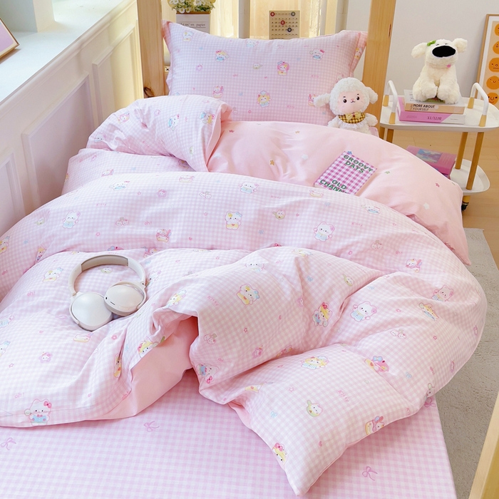 91家纺网 家纺一手货源 找家纺 铭博家纺 新款100%全棉印花学生季宿舍上下铺三件套 恋恋吉米