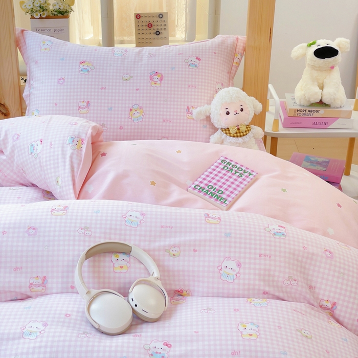 91家纺网 家纺一手货源 找家纺 铭博家纺 新款100%全棉印花学生季宿舍上下铺三件套 恋恋吉米