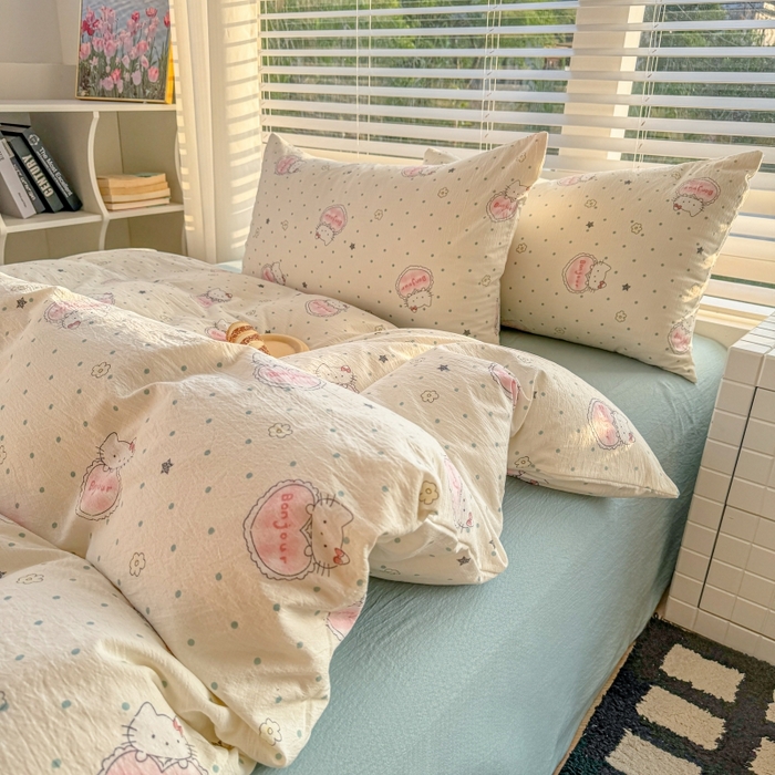 91家纺网 家纺一手货源 找家纺 （总）繁花家居 2025学生季第二波木棉水洗棉四件套三件套跑量款