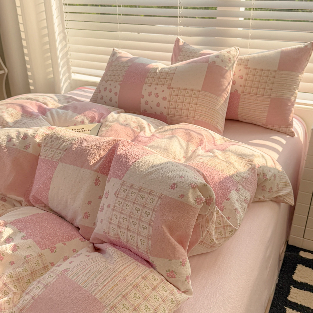 91家纺网 家纺一手货源 找家纺 繁花家居 2025学生季第二波木棉水洗棉四件套三件套跑量款 怦然心动