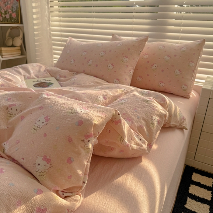 91家纺网 家纺一手货源 找家纺 （总）繁花家居 2025学生季第二波木棉水洗棉四件套三件套跑量款