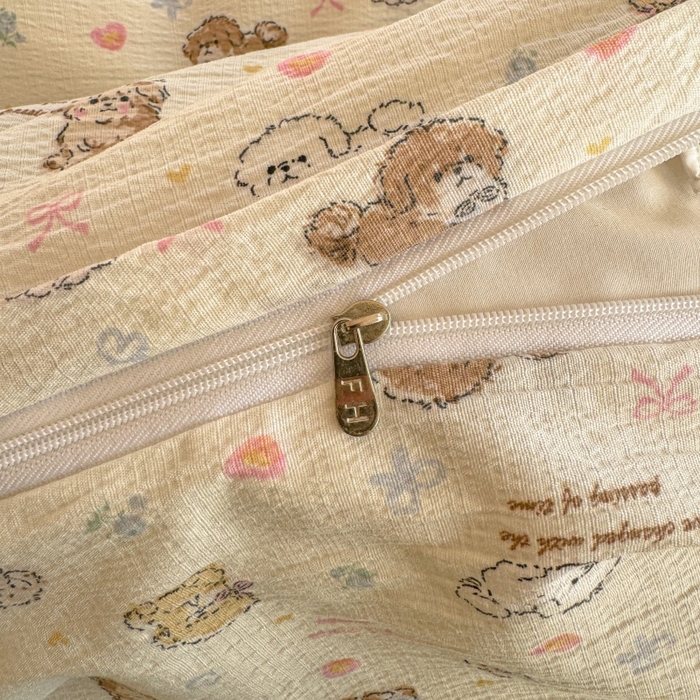 91家纺网 家纺一手货源 找家纺 繁花家居 2025学生季第二波木棉水洗棉四件套三件套跑量款 狗狗家族