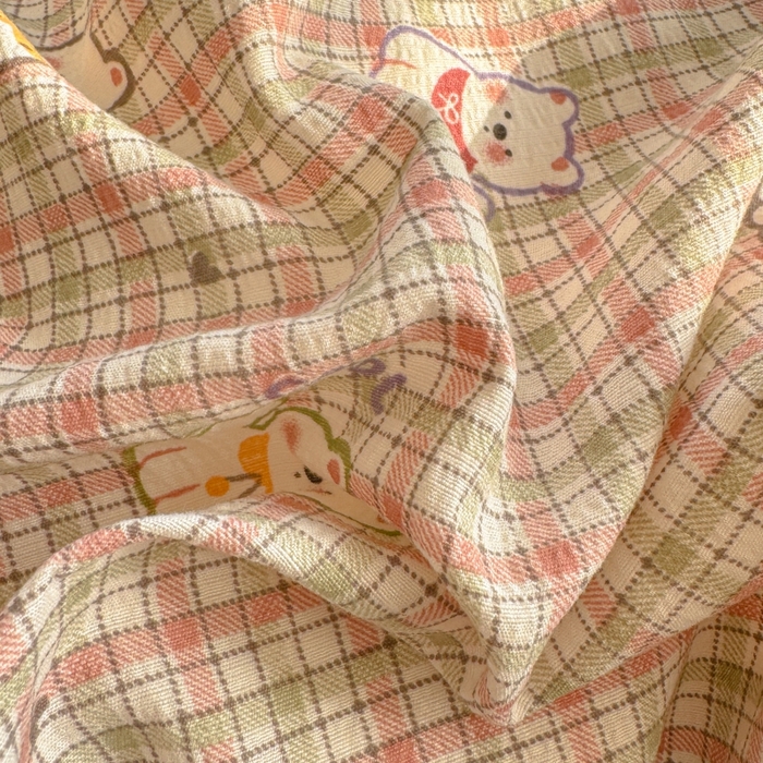 91家纺网 家纺一手货源 找家纺 繁花家居 2025学生季第二波木棉水洗棉四件套三件套跑量款 彩格蒙宠